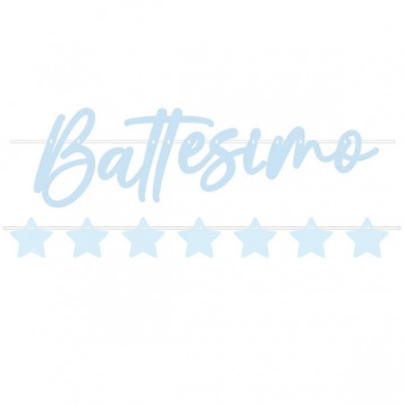SET FESTONE BATTESIMO AZZURRO 80+90cm