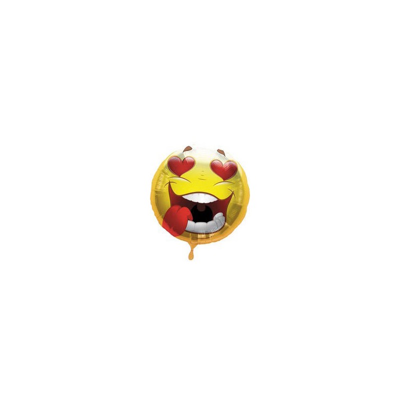 PALLONE MYLAR EMOTICON CRAZY LOVE 45cm