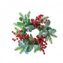 GHIRLANDA C/BACCHE ROSSE ø40cm