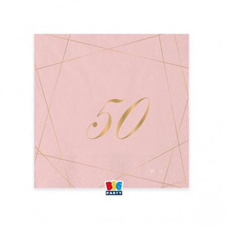 TOVAGLIOLI 25x25cm 50 ANNI ROSE 20pz