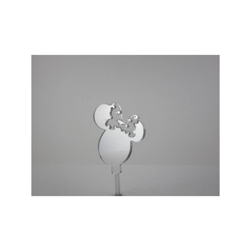 CAKE TOPPER PLEXY TESTA MINNIE COLORI ASS.TI 1pz