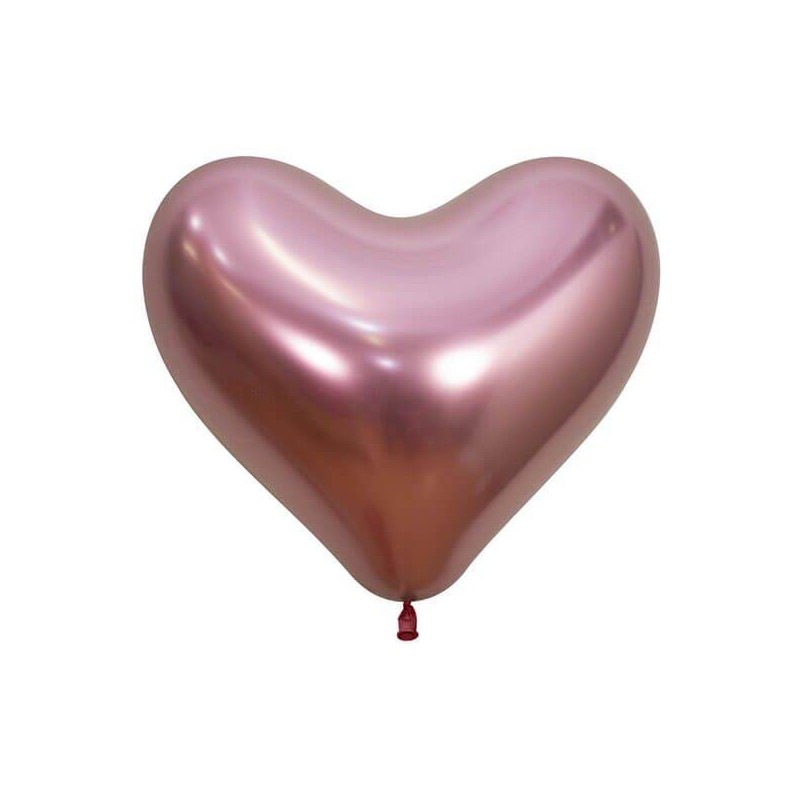 PALLONCINO CUORE ROSA REFLEX 14 35cm 12pz