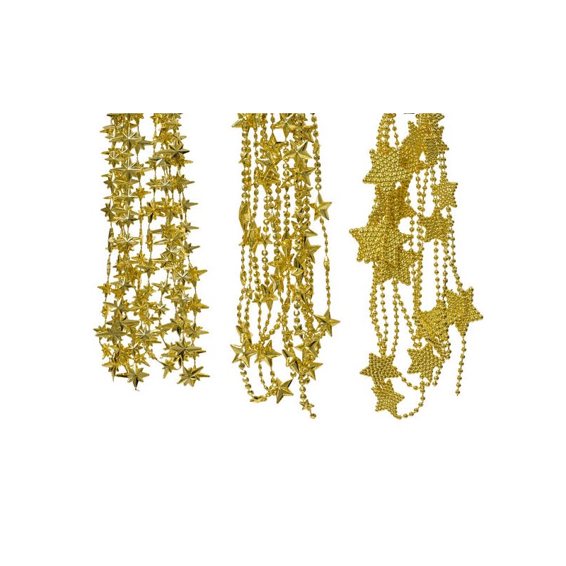 GHIRLANDA DI PERLINE 270cm ORO 3ass.ti
