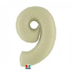 PALLONE NUMERO 9 MYLAR 102cm 40 VERDE OLIVA