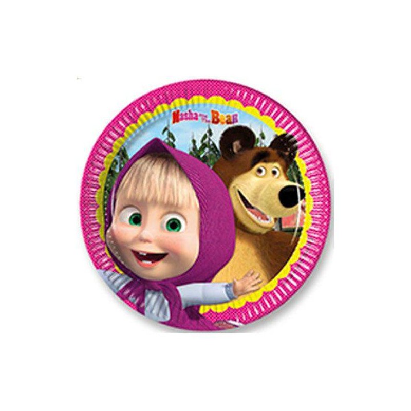 PIATTI DESSERT 20cm MASHA E ORSO 8pz