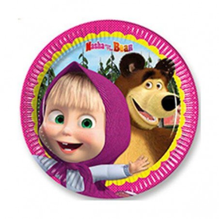 PIATTI DESSERT 20cm MASHA E ORSO 8pz