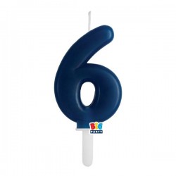 CANDELINA NUMERO 6 TINY PLUMP BLU NAVY 7cm