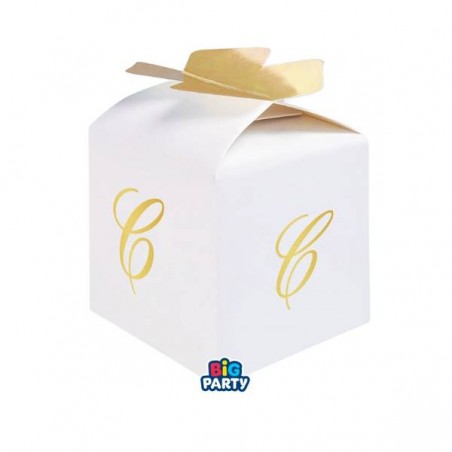 SCATOLINA CUBETTO PORTACONFETTI 5x7x5cm LETTERA C 10pz