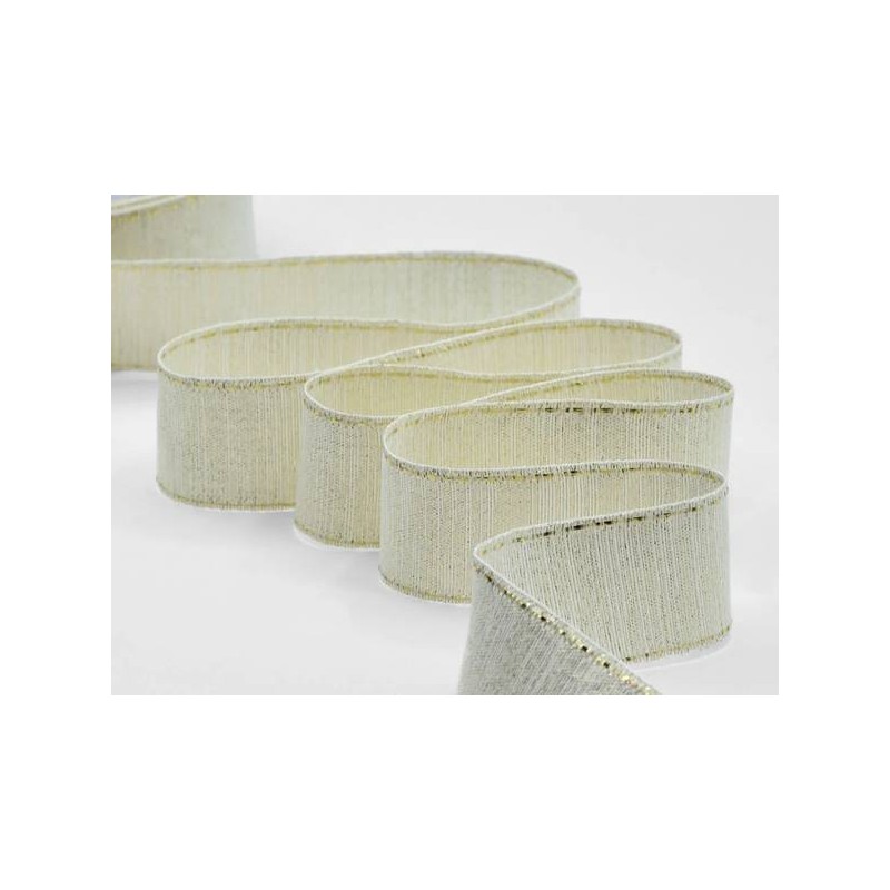 NASTRO RUSTICO LAME' C/IMPUNTURA mm36x20mt ORO