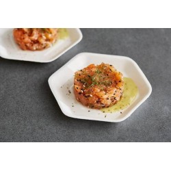 PIATTO POLPA ESAGONALE 13x11,6cm BIODEGRADABILE 50pz