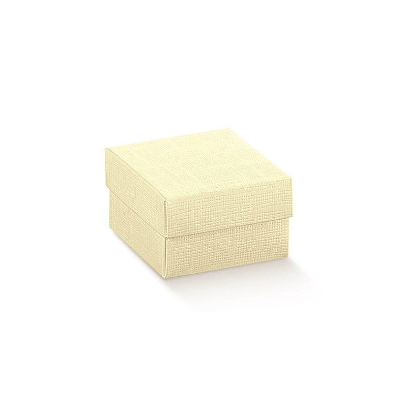 SCATOLA F/COP 30x30x6cm SETA AVORIO