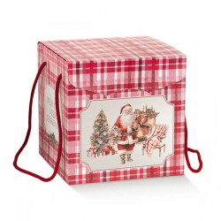 SCATOLA SEGRETO C/CORDINI 24,5x24,5x18CM SANTA'S HOME