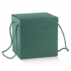 SCATOLA SEGRETO C/CORDINI 21x21x21cm FIBRA VERDE