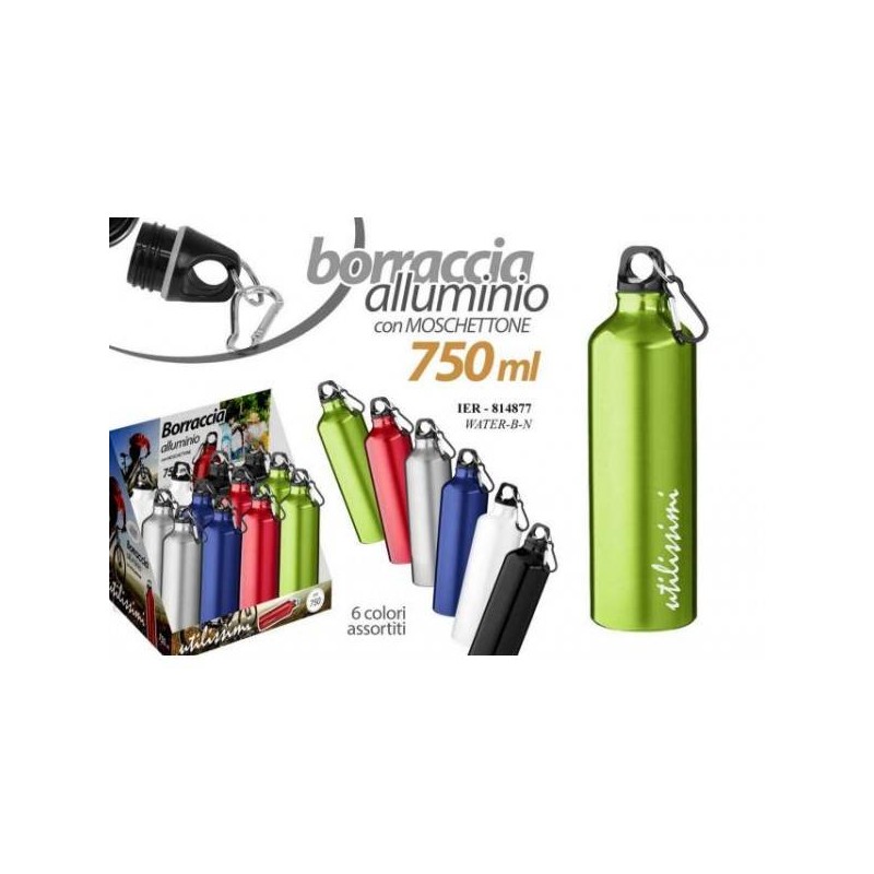 BORRACCIA IN ALLUMINIO 750ml COLORI ASS.TI 1pz