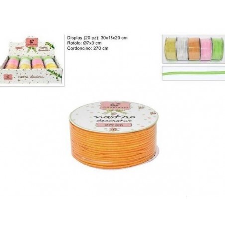 NASTRO IN CORDONCINO 2,70mt COLORI ASS.TI 1pz