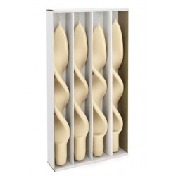 CANDELA STELO TORCIGLIONE AVORIO H.27cm ø2,2cm 4pz
