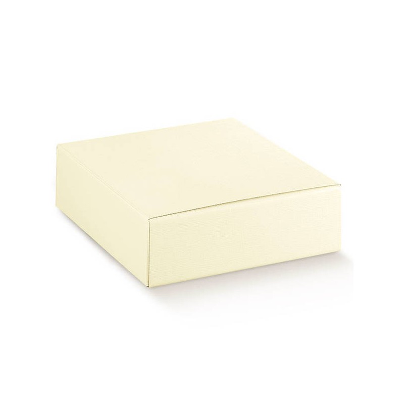SCATOLA ASTUCCIO SETA AVORIO 20x20x6cm