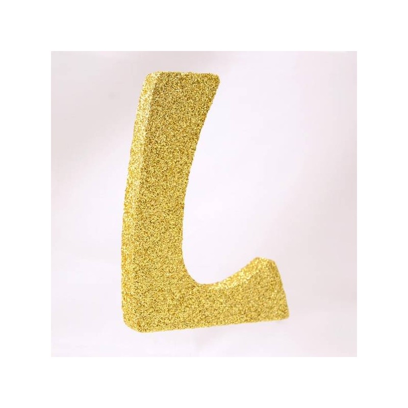 LETTERA POLISTIROLO GLITTER ORO mm120x90 L