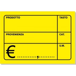 CARTELLO SEGNAPREZZO FRUTTA 20x14 25pz FLUO ASS.