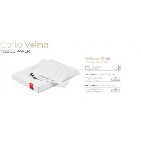 CARTA VELINA gr.21 BIANCA 100x140cm 100 FOGLI PIEGATI