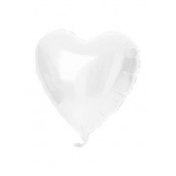 PALLONE MYLAR CUORE 18'' 45cm BIANCO SATIN