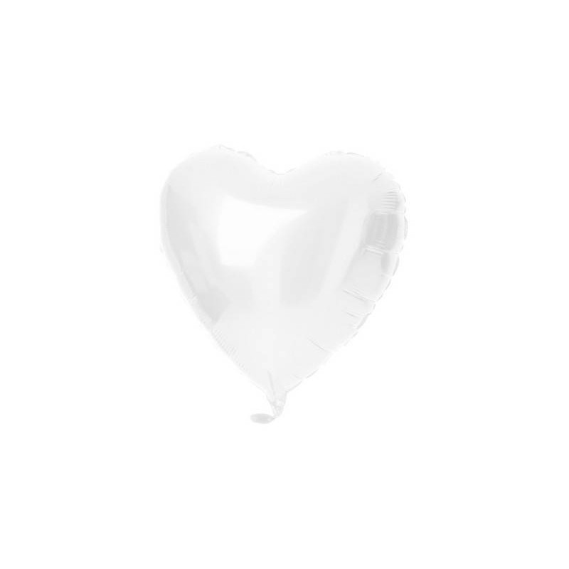 PALLONE MYLAR CUORE 18'' 45cm BIANCO SATIN