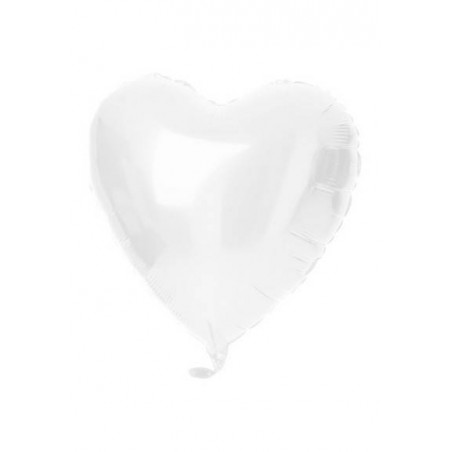 PALLONE MYLAR CUORE 18'' 45cm BIANCO SATIN