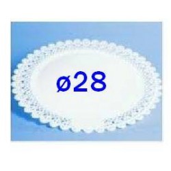 VASSOIO TRINATO BIANCO ø28 N.T.