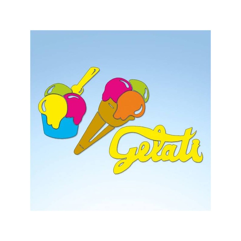 DECORAZIONE VETRINA ADESIVA GELATI