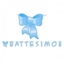 FESTONE MAXI IL MIO BATTESIMO CELESTE 6mt