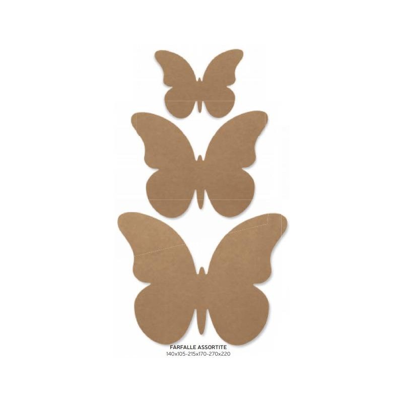 FARFALLE CARTONCINO AVANA 30pz ASSORTITE