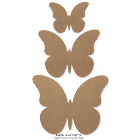 FARFALLE CARTONCINO AVANA 30pz ASSORTITE