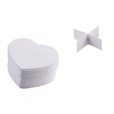 SCATOLA CUORE VELLUTO 8x4cm BIANCO 2 pezzi