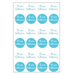 ETICHETTE ADESIVE CHIUDIBUSTA BATTESIMO CELESTE ø3cm 240pz