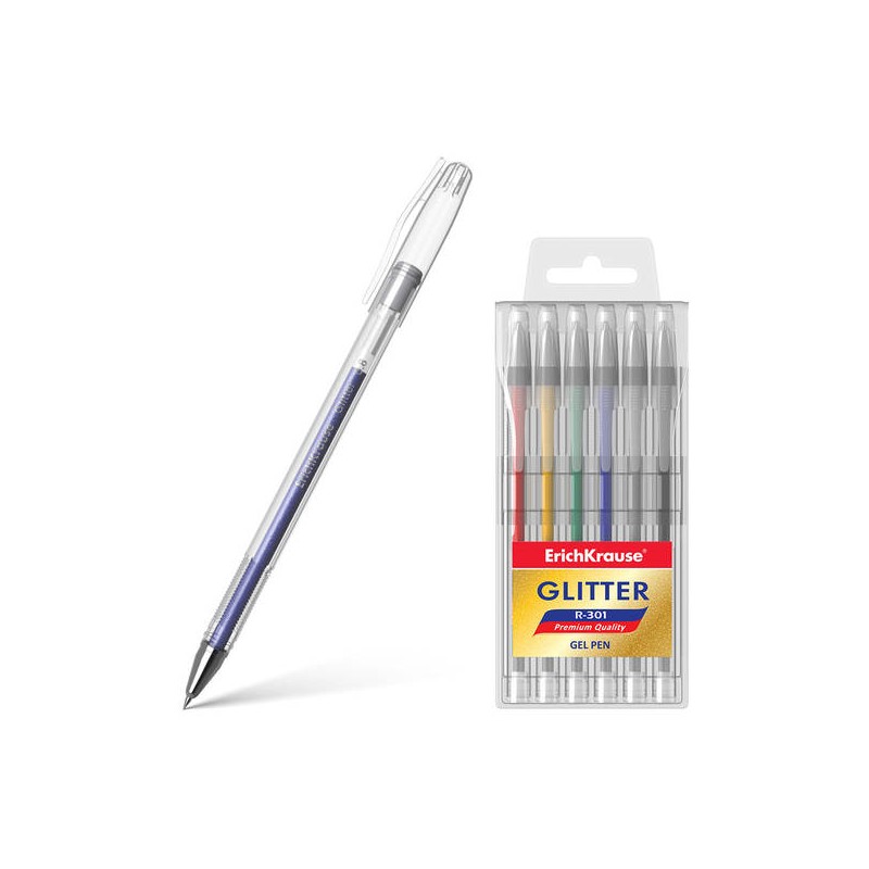 BIRO GELINK GLITTER ERICHKRAUSE R-301 6pz ASS.TE