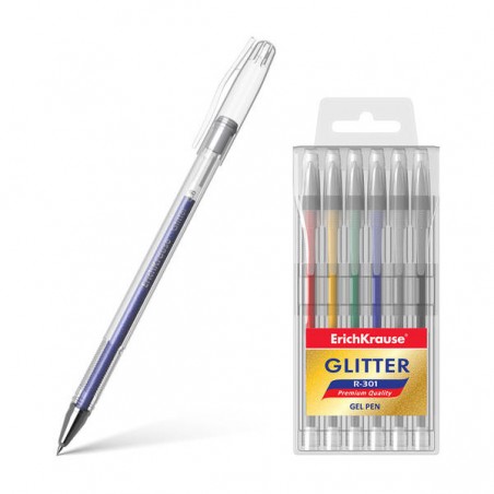 BIRO GELINK GLITTER ERICHKRAUSE R-301 6pz ASS.TE