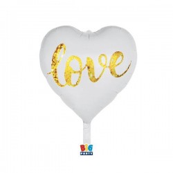 PALLONE MYLAR CUORE SWEET LOVE GOLD 45cm