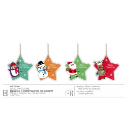SEGNAPACCO NATALIZIO FUSTELLATO C/FILO 20564 ASS.TO 100pz