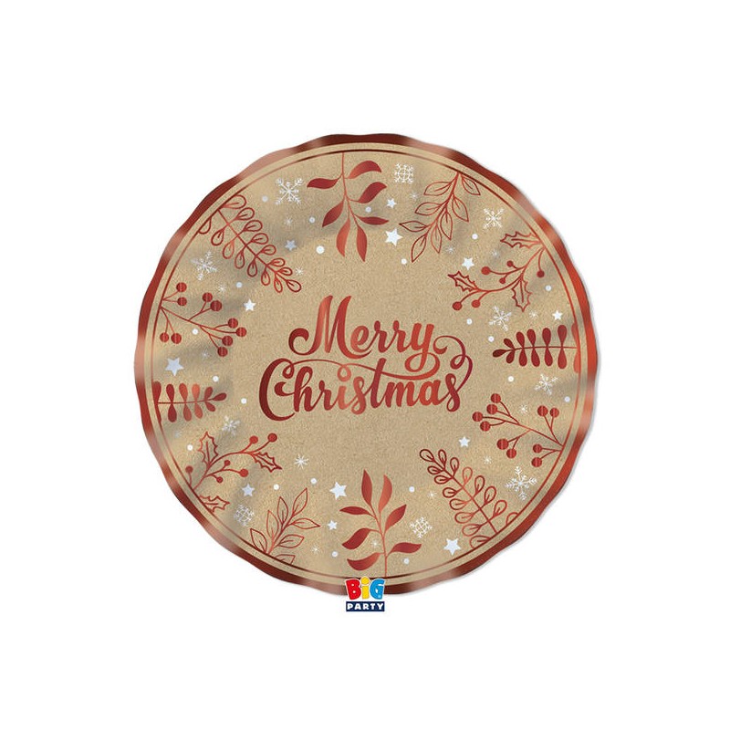 PIATTI 25cm XMAS AVANA ROSSO 6pz