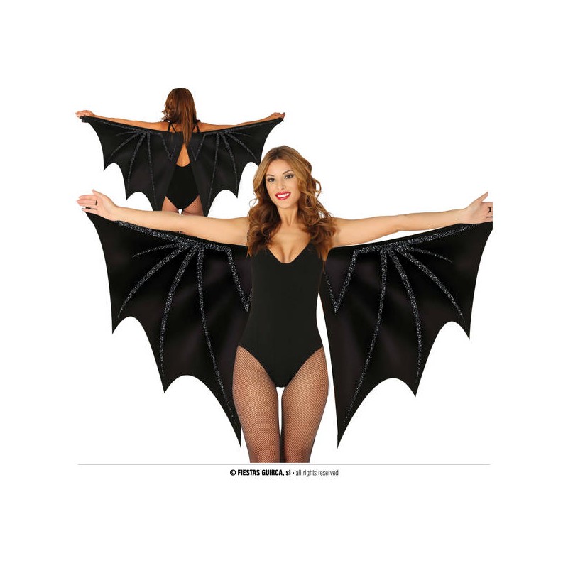 ALI DI PIPISTRELLO IN TESSUTO 170x80cm NERE