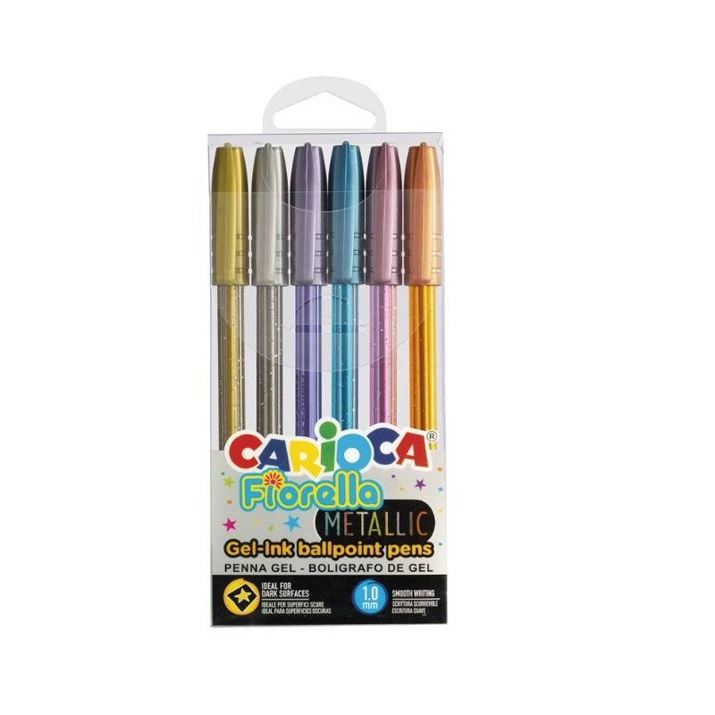 PENNE GEL COLARATE METALLIC CARIOCA 6pz