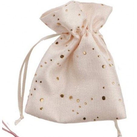 SACCHETTO AVORIO 10x13cm C/STRASS 12pz