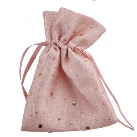 SACCHETTO ROSA 10x13cm C/STRASS 12pz