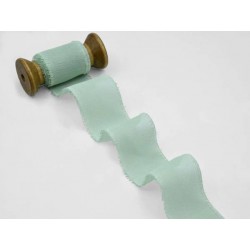 NASTRO CRÊPE mm40x25mt EFFETTO SETA SFRANGIATO VERDE MARE