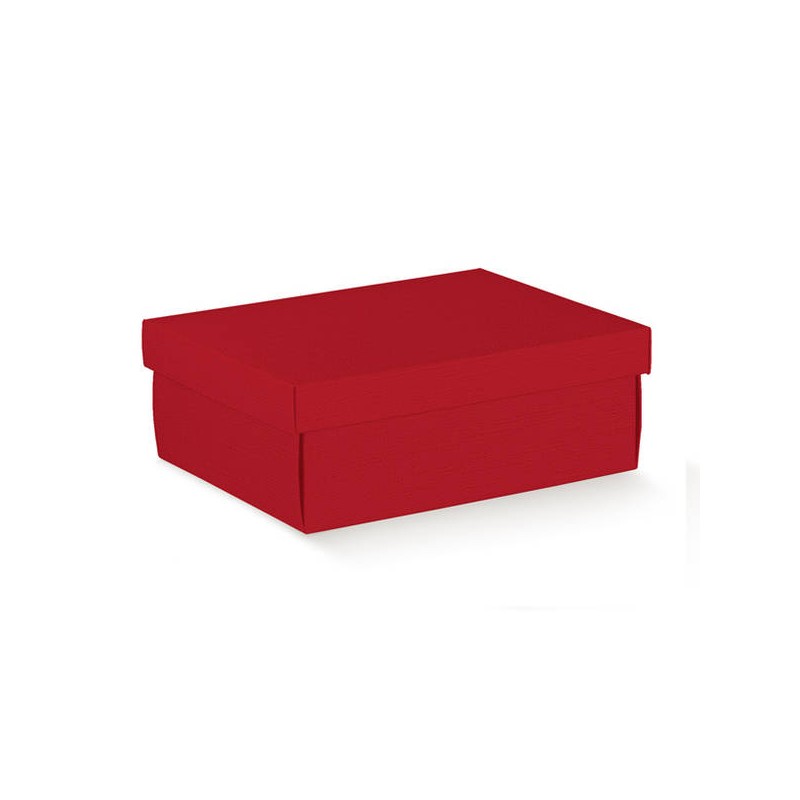 SCATOLA EASY F/COPERCHIO 38x26x13cm FIBRA ROSSO