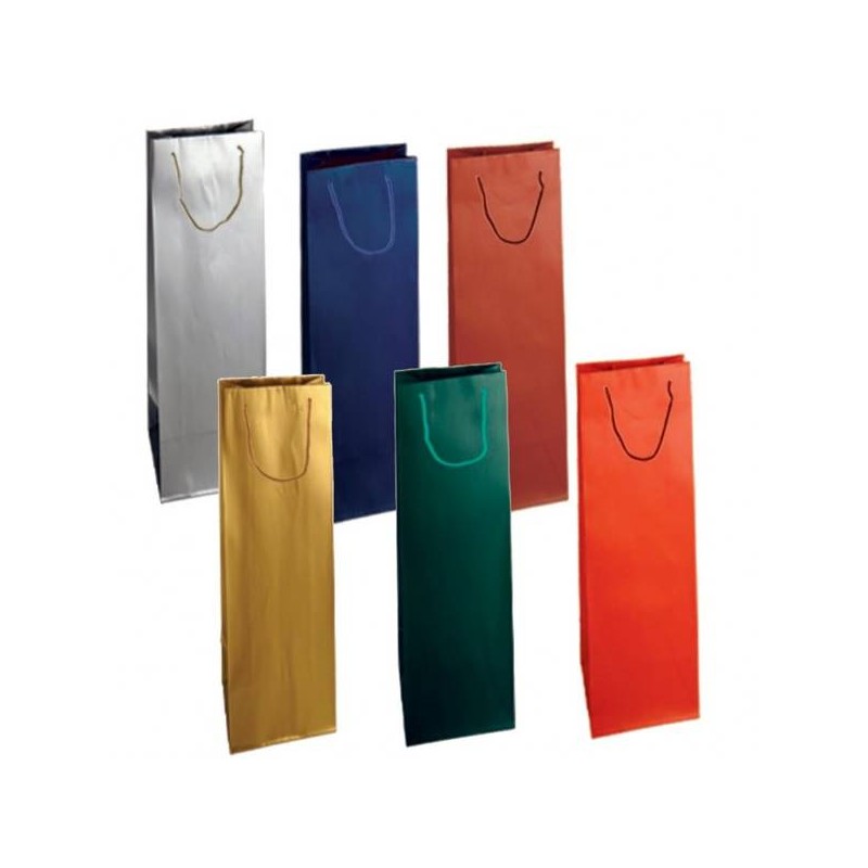 SHOPPER CARTA PLASTIFICATA OPACA 12x9x39cm ORO