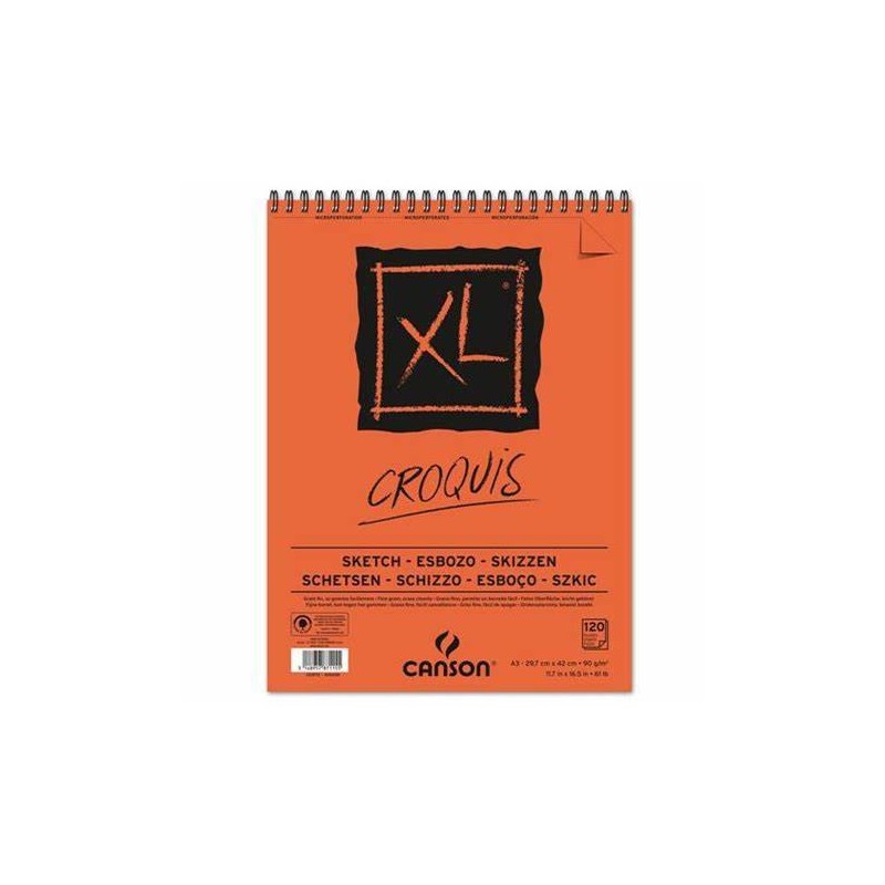 BLOCCO CANSON XL AVORIO 120fg A3 90gr SPIRALE