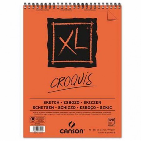 BLOCCO CANSON XL AVORIO 120fg A3 90gr SPIRALE