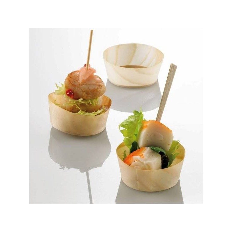 VASCHETTA IN LEGNO BAMBOO ø5x2cm 100pz