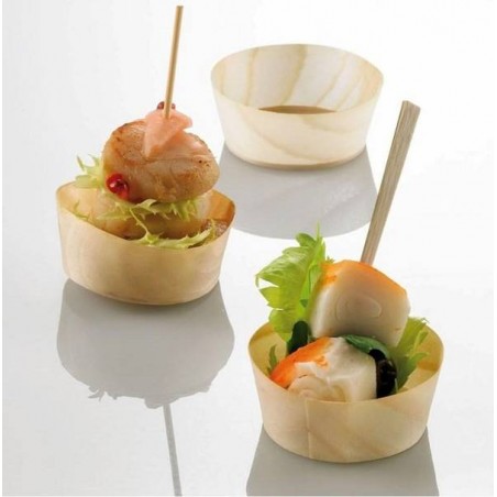 VASCHETTA IN LEGNO BAMBOO ø5x2cm 100pz